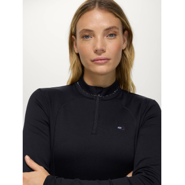 Baselayer Cady femme 1/4 Zip Rhinestone Tommy Hilfiger Equestrian