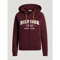 Sweat à capuche zippé Mills femme Tommy Hilfiger Equestrian Deep burgundy Bordeaux