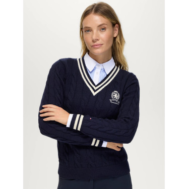Pull col en V Roseville femme Cable Tommy Hilfiger Equestrian