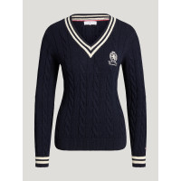 Pull col en V Roseville femme Cable Tommy Hilfiger Equestrian