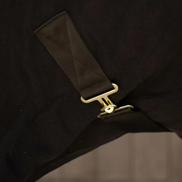 Fleece zweetdeken met hals voor paard 165 cm – zwart