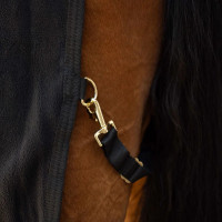 Fleece zweetdeken met hals voor paard 165 cm – zwart