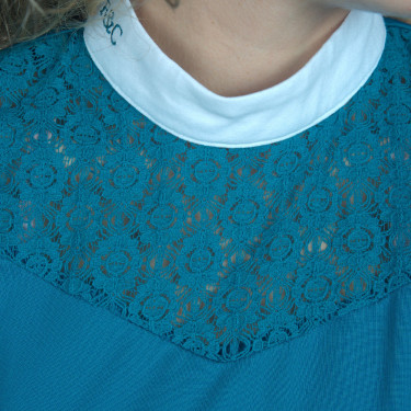 Polo Cassia Femme manches longues Flags & Cup Bleu émeraude