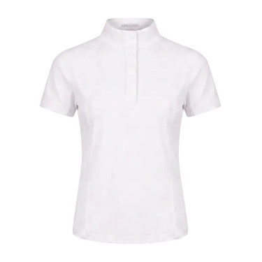 Wedstrijdshirt paardrijden meisje kort mouw wit maat 160