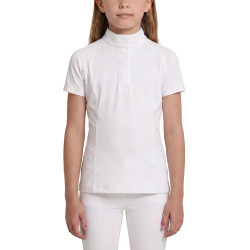 Wedstrijdshirt paardrijden meisje kort mouw wit maat 160