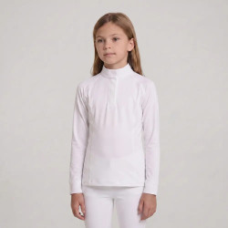 Meisjes wedstrijdshirt wit langemouw maat 160 | Ruitersport