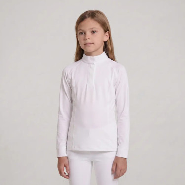 Meisjes wedstrijdshirt wit langemouw maat 160 | Ruitersport