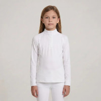 Polo de concours Kentucky fille classique manches longues Blanc