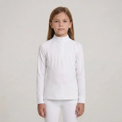 Meisjes wedstrijdshirt wit langemouw maat 160 | Ruitersport