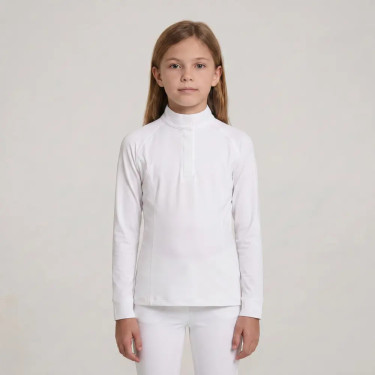 Meisjes wedstrijdshirt wit langemouw maat 160 | Ruitersport