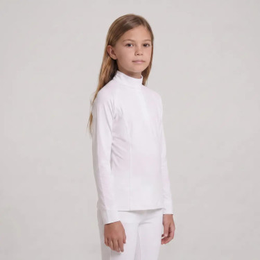 Meisjes wedstrijdshirt wit langemouw maat 160 | Ruitersport