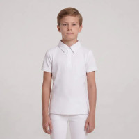 Jongens wedstrijdshirt wit kort mouw 160 | Ruitersport