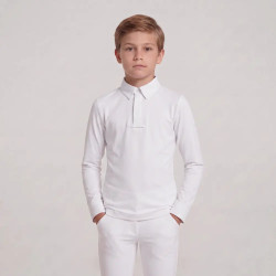 Wedstrijdshirt jongens 160 lange mouw – paardensport
