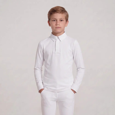 Wedstrijdshirt jongens 160 lange mouw – paardensport