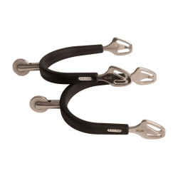 RVS paardrijsporen met rubber en groot wiel 30 mm | Velari