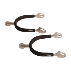 RVS paardrijsporen met rubber en groot wiel 30 mm | Velari