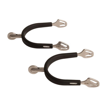 RVS paardrijsporen met rubber en groot wiel 30 mm | Velari