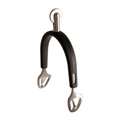 RVS paardrijsporen met rubber en groot wiel 30 mm | Velari