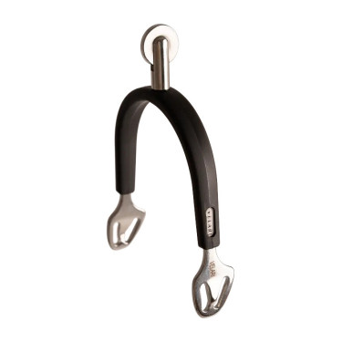 RVS paardrijsporen met rubber en groot wiel 30 mm | Velari
