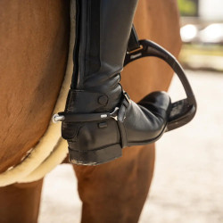 RVS paardrijsporen met rubber en rowelwieltje 30 mm