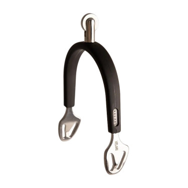 RVS paardrijsporen met rubber en rowelwieltje 30 mm