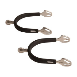 RVS paardrijsporen met rubber en rowelwieltje 30 mm