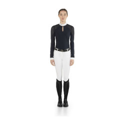 Wedstrijdpolo Teresa Ego7 dames met lange mouwen Marine Marineblauw