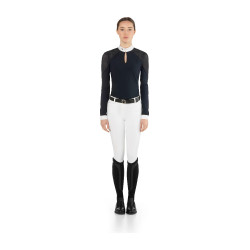 Wedstrijdpolo Teresa Ego7 dames met lange mouwen Marine Marineblauw