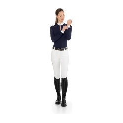 Wedstrijdpolo Teresa Ego7 dames met lange mouwen Marine Marineblauw