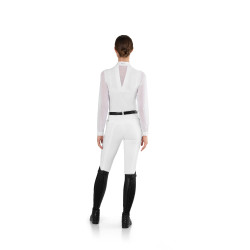 Polo de concours Rita Ego7 manches longues femme Blanc