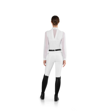 Polo de concours Rita Ego7 manches longues femme Blanc