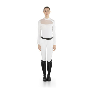 Polo de concours Nina Ego7 manches longues femme Blanc Polo de concours Nina Ego7 manches longues femme Blanc