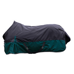Couverture d'extérieur HKM Chester 600D doublée polaire Noir / pétrol