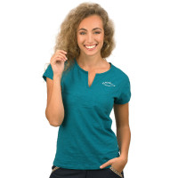 Dames T-Shirt Ocana Flags & Cup Smaragdblauw Dames T-Shirt Ocana Flags & Cup Smaragdblauw