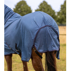 Couverture anti-mouches Waldhausen FlyControl avec couvre-cou Bleu