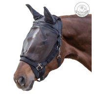 Masque anti-mouches Waldhausen pour licol Premium protection des oreilles Noir