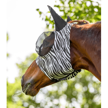 Waldhausen Puck Zebra vliegenmasker Zwart / wit