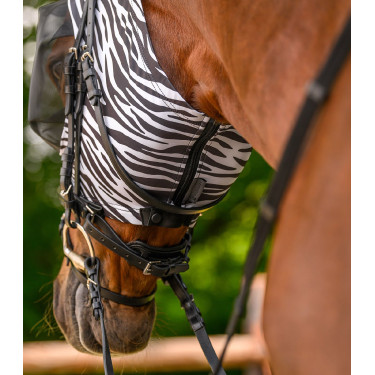 Masque anti-mouches Waldhausen Puck Zebra Noir / blanc Masque anti-mouches Waldhausen Puck Zebra Noir / blanc