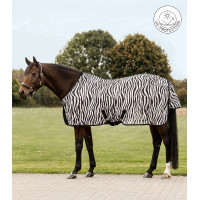 Waldhausen Zebra vliegendeken met kruissingels Zwart / wit Waldhausen Zebra vliegendeken met kruissingels Zwart / wit