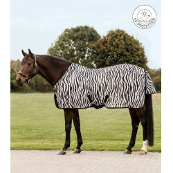 Waldhausen zebra-vliegendeken met kruissingels Zwart / wit