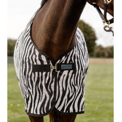 Couverture anti-mouches Waldhausen Zebra sangle croisées Noir / blanc Couverture anti-mouches Waldhausen Zebra sangle croisées Noir / blanc