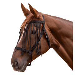 Licol d'équitation pré anti-mouches avec franges