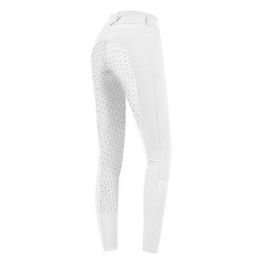 Rijbroek ELT Micro Sport silicone hoge taille Wit