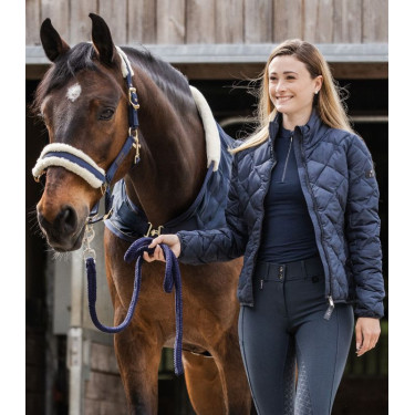 Pantalon d'équitation ELT Micro Sport silicone taille haute Bleu nocturne
