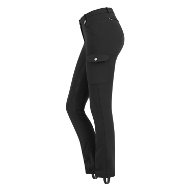 Pantalon d'équitation ELT Micro Jodhpur Cargo silicone Noir