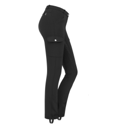 Pantalon d'équitation ELT Micro Jodhpur Cargo silicone Noir
