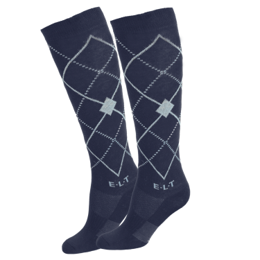 Chaussettes d'équitation ELT Argyle Bleu profond / bleu pierre Chaussettes d'équitation ELT Argyle Bleu profond / bleu pierre