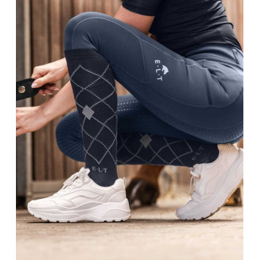 ELT Argyle paardrijsokken Diepblauw / steenblauw ELT Argyle paardrijsokken Diepblauw / steenblauw