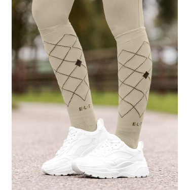 Chaussettes d'équitation ELT Argyle Gris beige