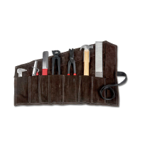 Waldhausen hoefsmidset in lederen etui Bruin